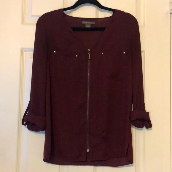 Suzy Shier Cranberry Blouse - Picture 1 of 2